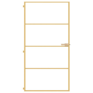 тонкая межкомнатная дверь, золотистая, 102,5x201,5 см, стекло, алюминий