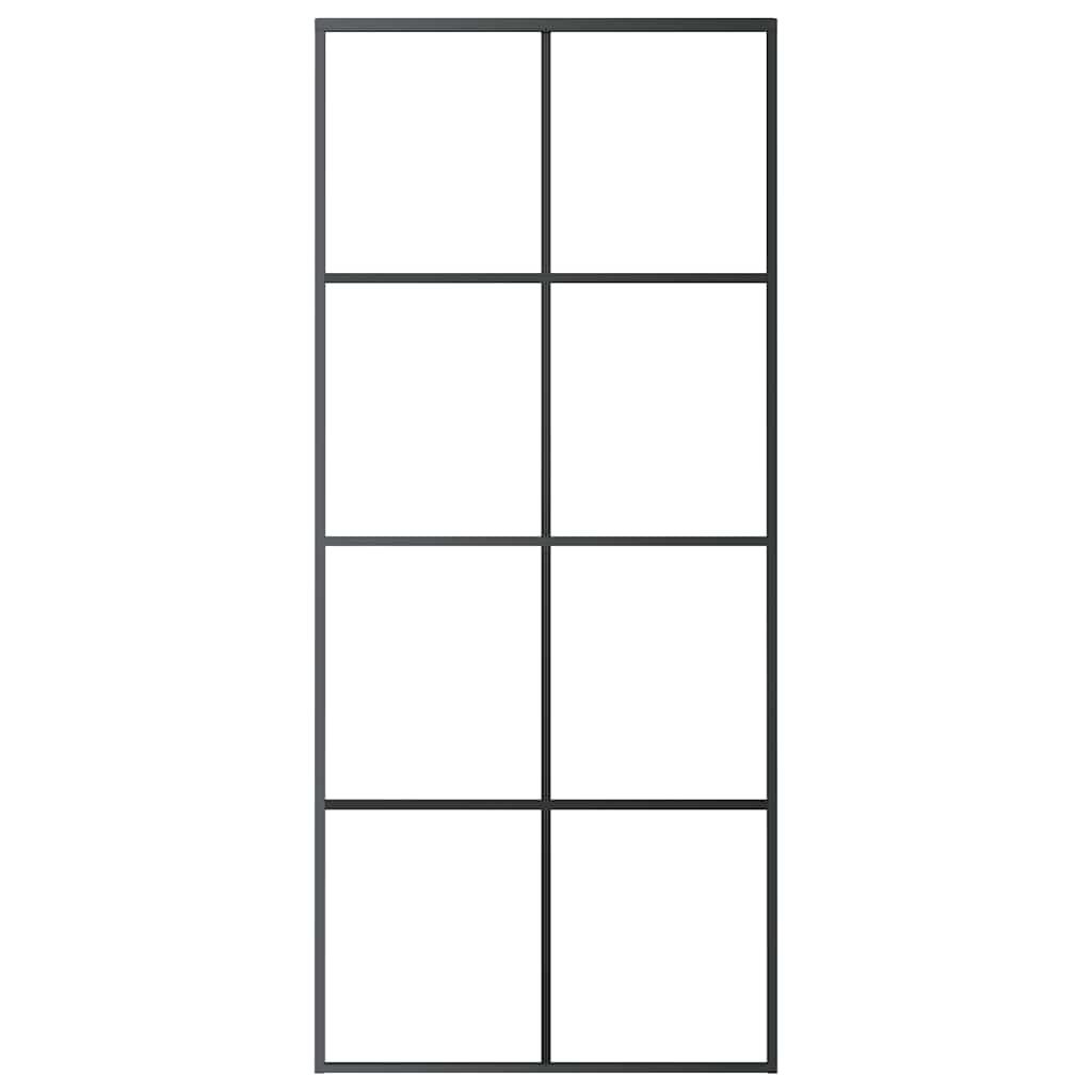 lükanduks must 90x205 cm ESG klaas ja alumiinium