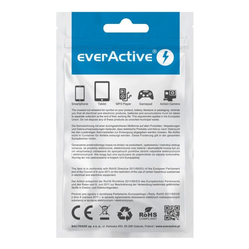 everActive CBB-1CB power cable (USB - USB type C; 1m; black)