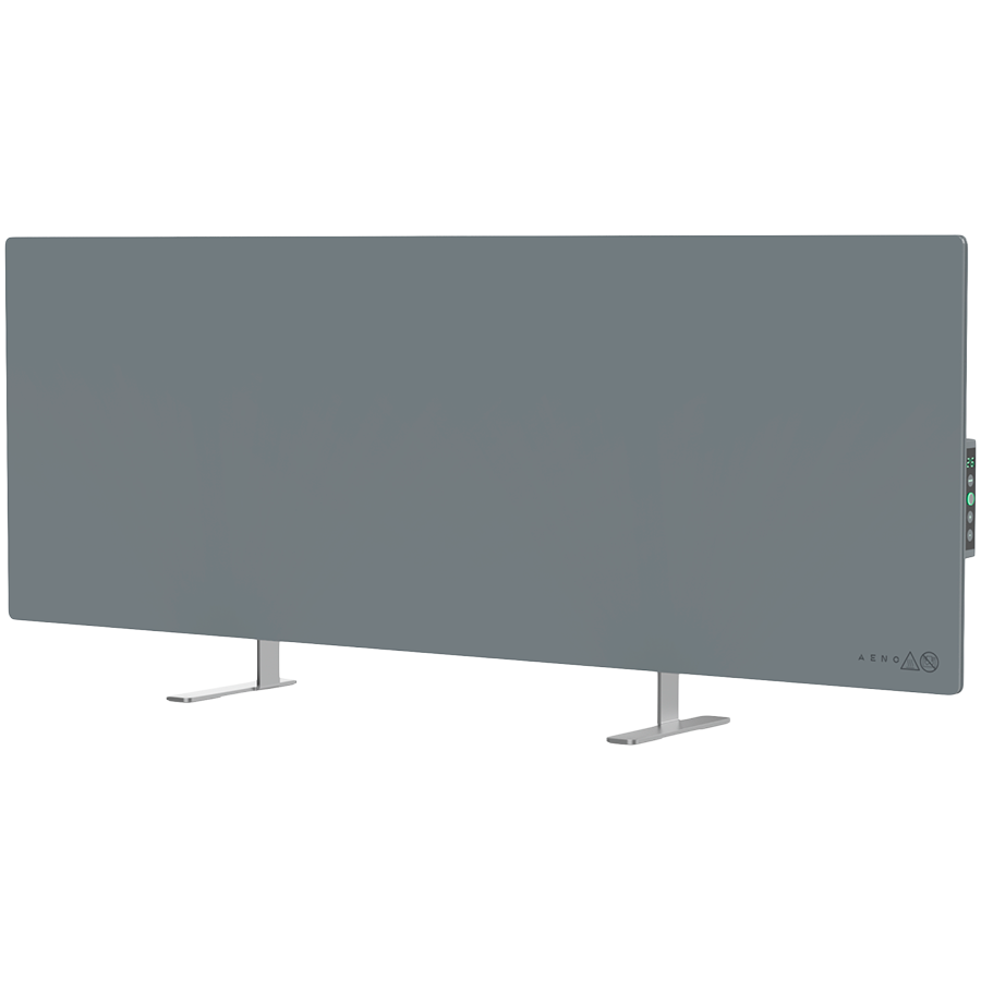 AENO Premium Eco Smart Обогреватель, 700 Вт, Закаленное стекло, Инфракрасный + конвекционный тип обогрева, LED дисплей, Тип вилки: Европа (E/F), СЕРЫЙ