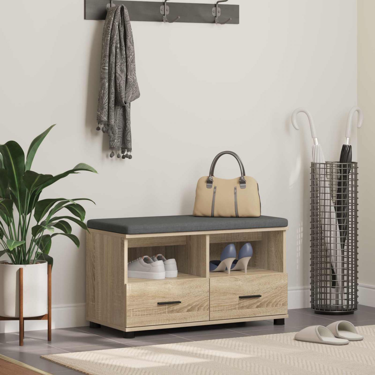 Hallipink padjaga sahtliga Sonoma tamm 80 x 38 x 46 cm