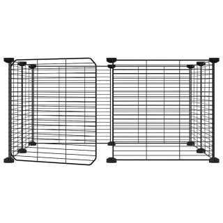 8-paneeliga lemmikloomapuur uksega, must, 35 x 35 cm, teras