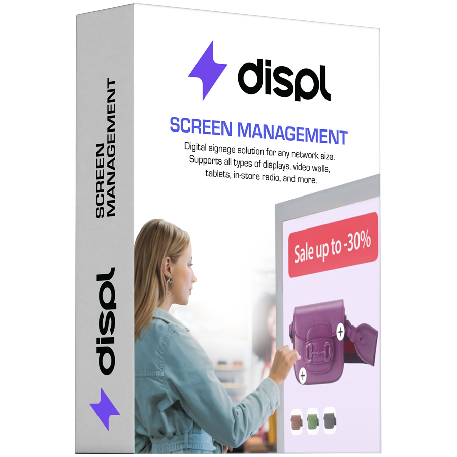 Displ, Digital Signage CMS, Screen Management type, 1 year