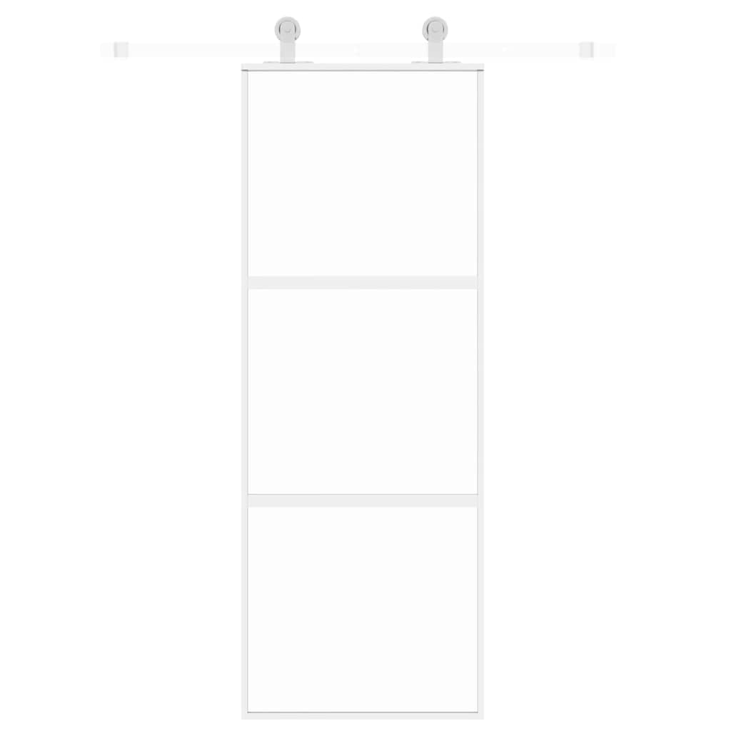 lükanduks, valge, 76 x 205 cm, karastatud klaas ja alumiinium