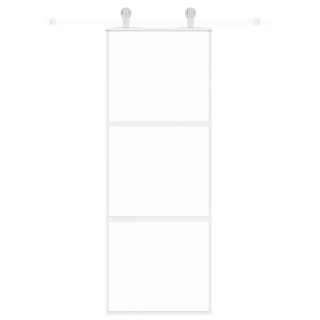 раздвижная дверь, белая, 76 x 205 см, закаленное стекло и алюминий