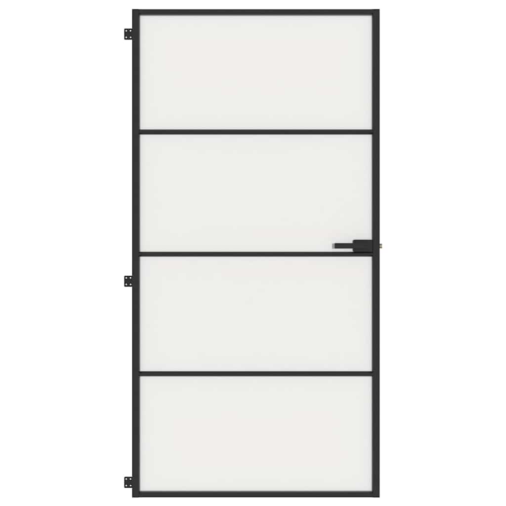 õhuke siseuks, must, 102,5x201,5 cm, klaas ja alumiinium