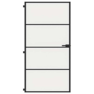 õhuke siseuks, must, 102,5x201,5 cm, klaas ja alumiinium