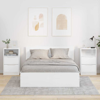 Öökapid 2 pcs Kergelt läikiv valge 40 x 30 x 467 cm Tehispuit