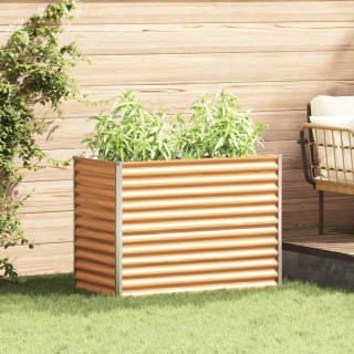 Kõrgendatud aia taimelava Helepruun 98 x 50 x 68 cm Tsinkteras