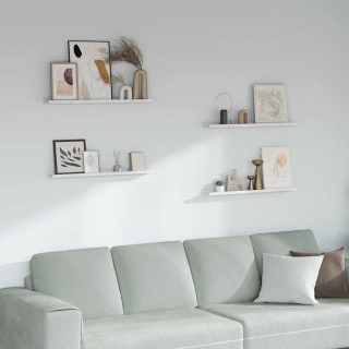 Seinariiul riiuliga 4 pcs Valge Marmor 80 x 9 x 3 cm Tehispuit