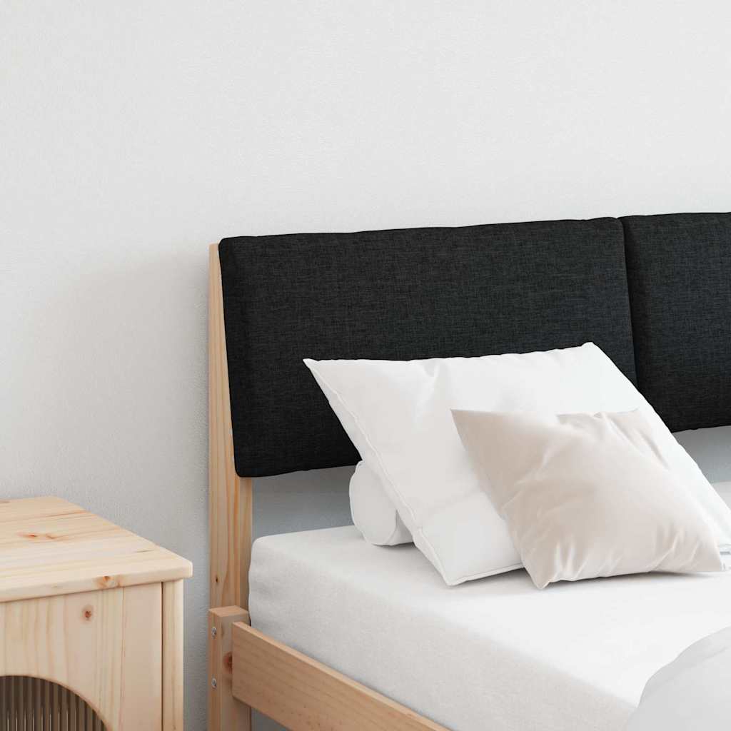 Polsterdatud voodiots Must 120 cm Tahke mänd