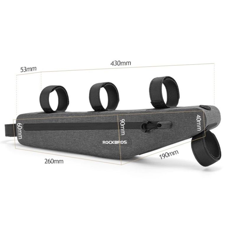 Rockbros bike frame bag 1.5l gray