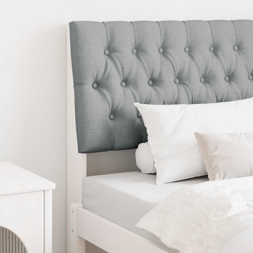 Polsterdatud voodiots Helehall 90 cm Tahke mänd