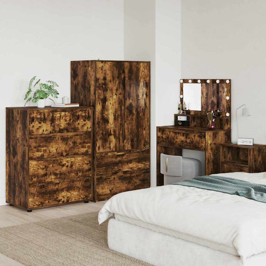 Ladustamiskapid 2 pcs Suitsetatud tamm 80 x 48 x 105 cm