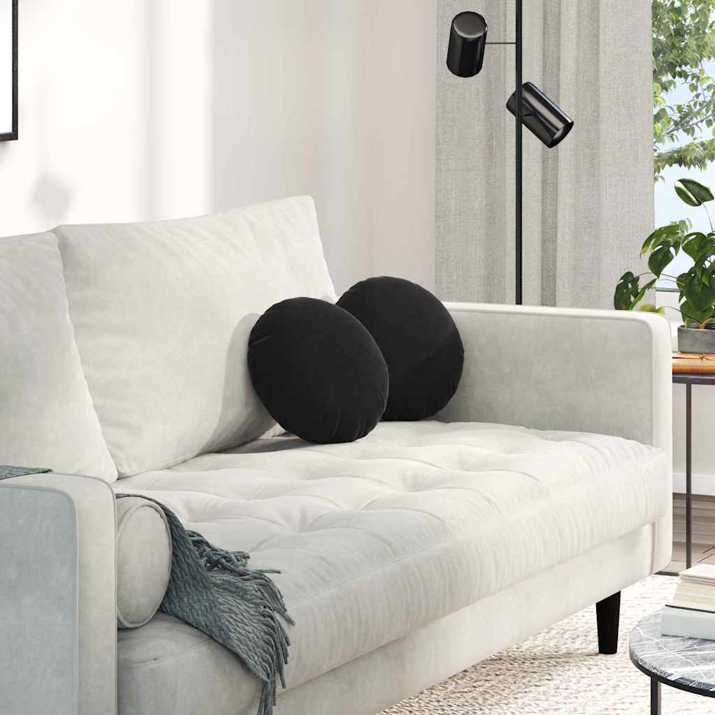 Istumispatjad 2 pcs Must Ø 40 x 13 cm Samet