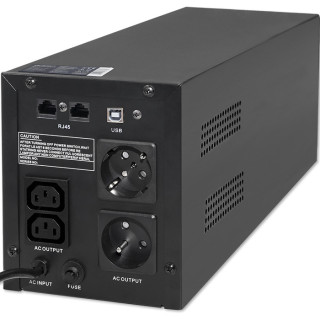 Qoltec Uninterruptible Power Supply UPS Line Interactive | Monolith | 2000VA | 1200W | USB | RJ45