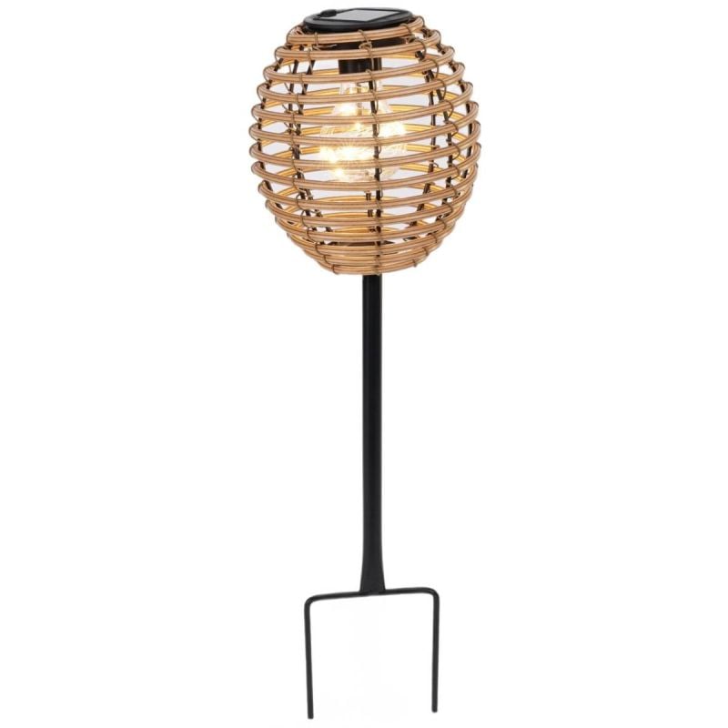 PROGARDEN BROWN RATTAN SOLAR BALL LAMP