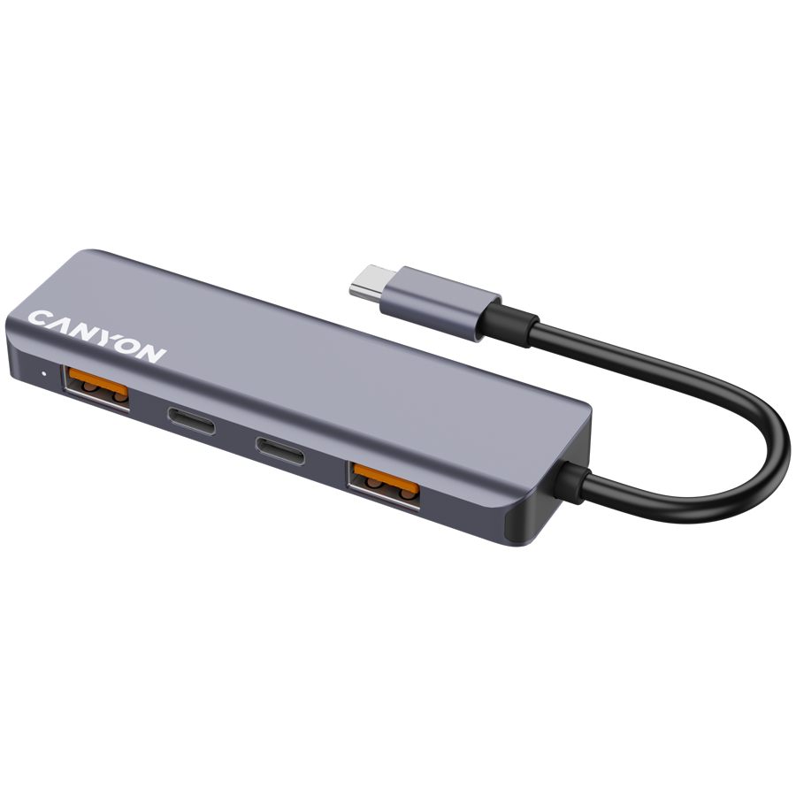 CANYON hub DS-18 5-в-1 USB-C Серый