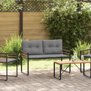 Puitkiht Pink padjaga Üksvärviline Helehall 114 x 55 x 77 cm