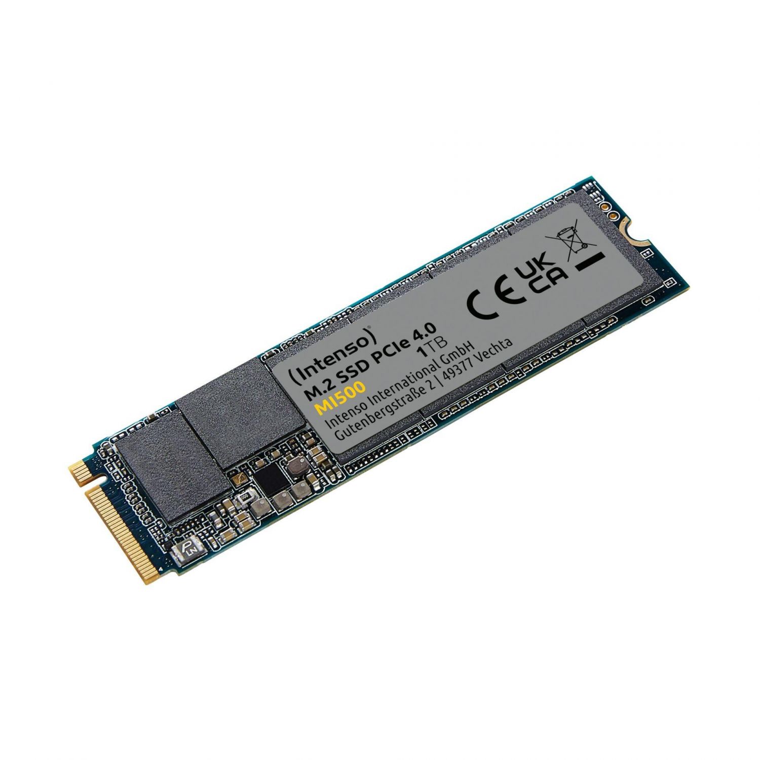 SSD|INTENSO|MI500|1TB|M.2|NVMe|3D NAND|Write speed 4500 MBytes/sec|Read speed 5300 MBytes/sec|4mm|TBW 600 TB|MTBF 1500000 hours|3836460