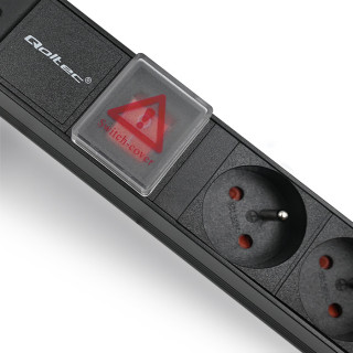 Qoltec Power strip for RACK cabinets | 1U | 16A | PDU | 6xFRENCH | 2m