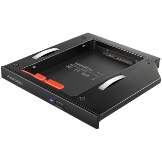 AXAGON RSS-CD12 Адаптер 2.5 SSD/HDD в DVD отсек, 12.7 мм, LED, ALU