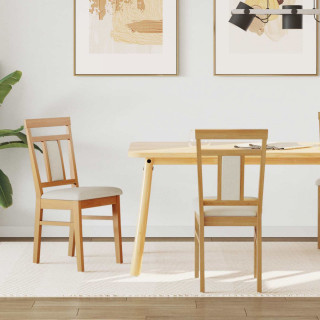 Söögitool 2 pcs Looduslik ja hele Paks Kautsukipuit