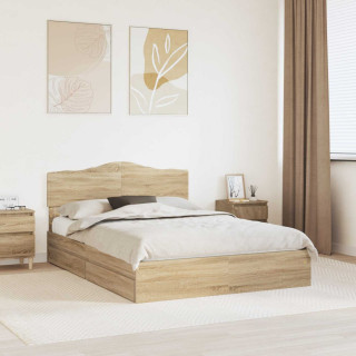 Laos voodi peaga sahtliga Sonoma tamm 150 x 200 cm Tehispuit