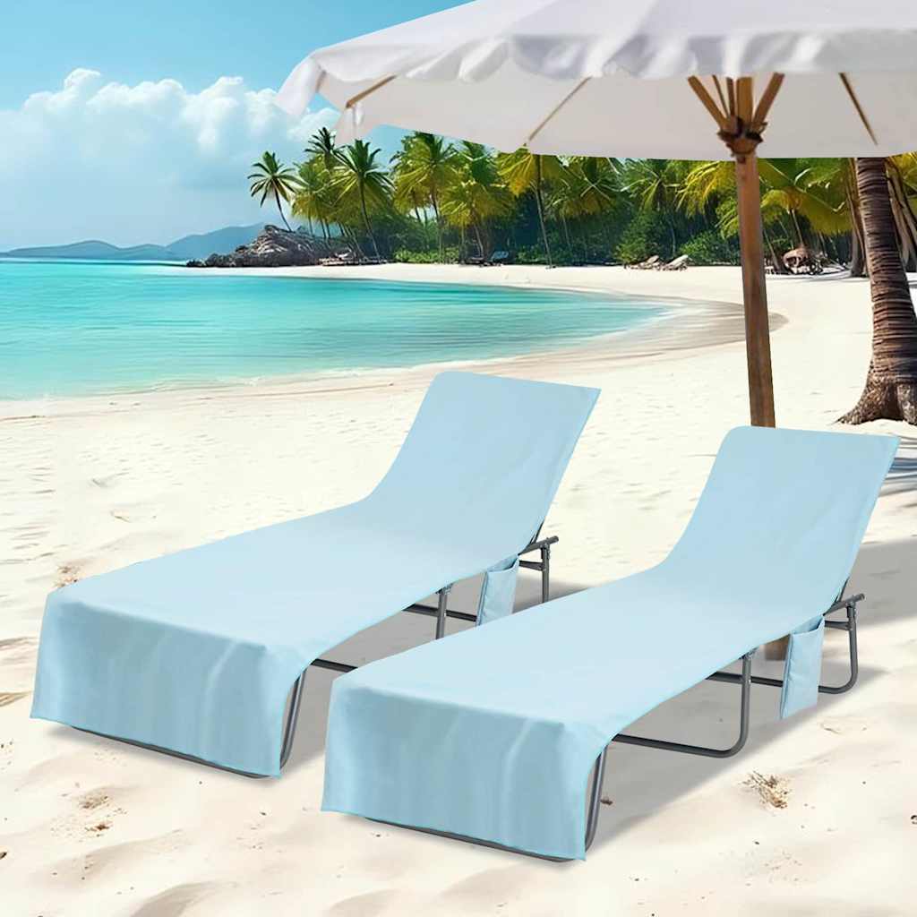 Päikesevoodi linad 2 pcs Sinine 210 x 75 cm