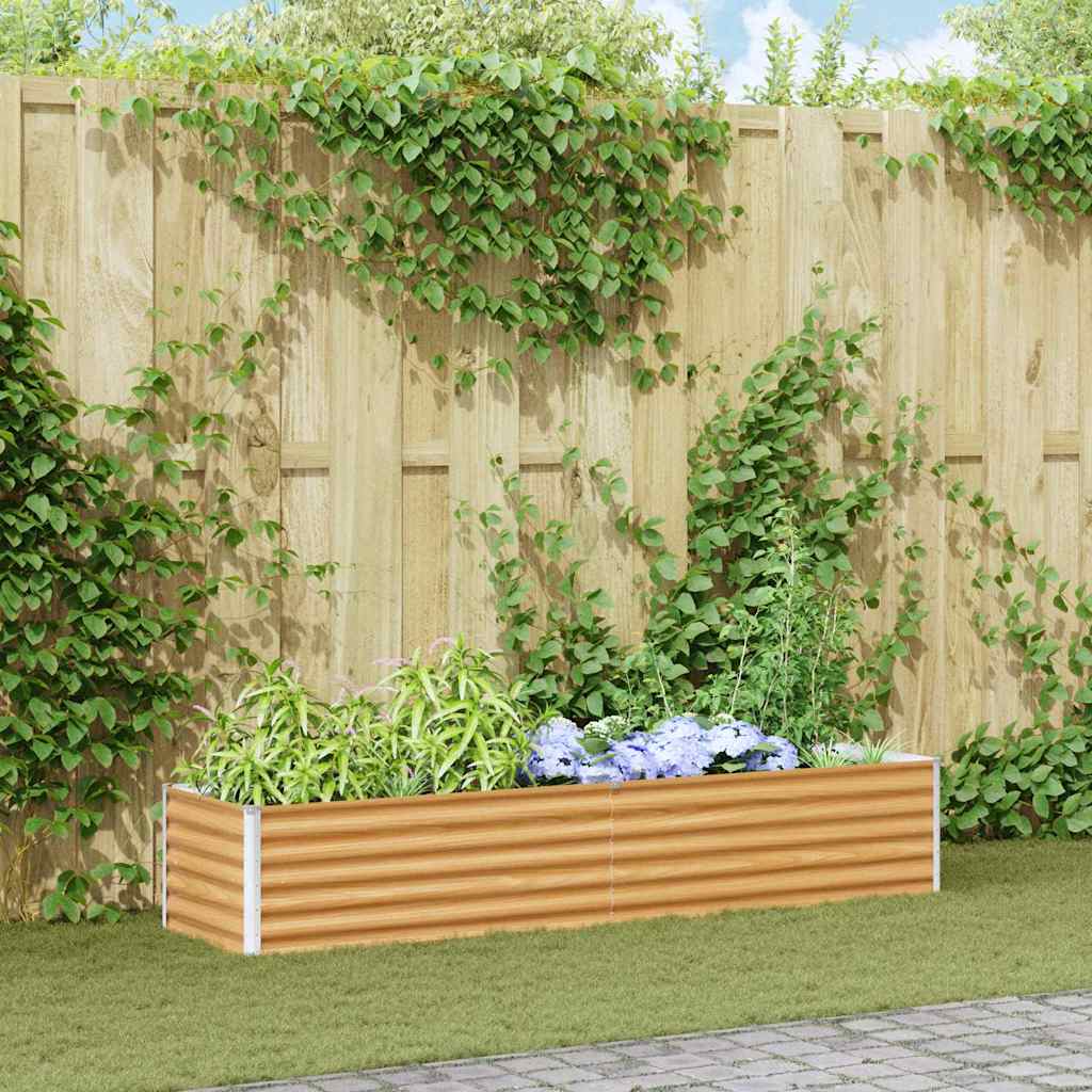 Kõrgendatud aia taimelava Helepruun 195 x 50 x 36 cm Tsinkteras