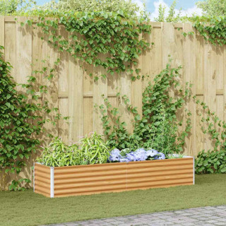 Kõrgendatud aia taimelava Helepruun 195 x 50 x 36 cm Tsinkteras