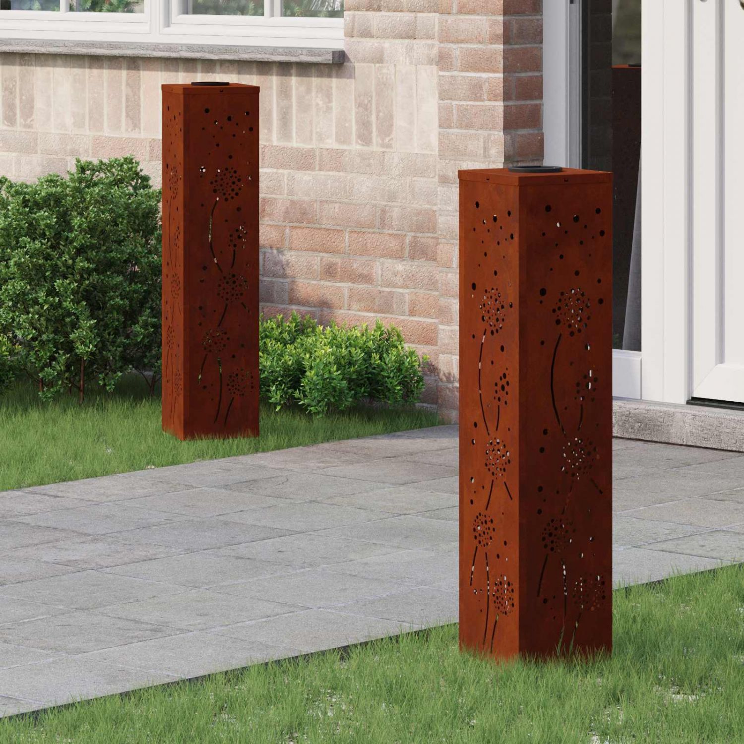 Päikese LED käigutee tuli 2 pcs Corten Teras Corten Teras