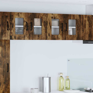Seinakapp kööki riiuliga 2 pcs Suitsetatud tamm 60 x 31 x 40 cm