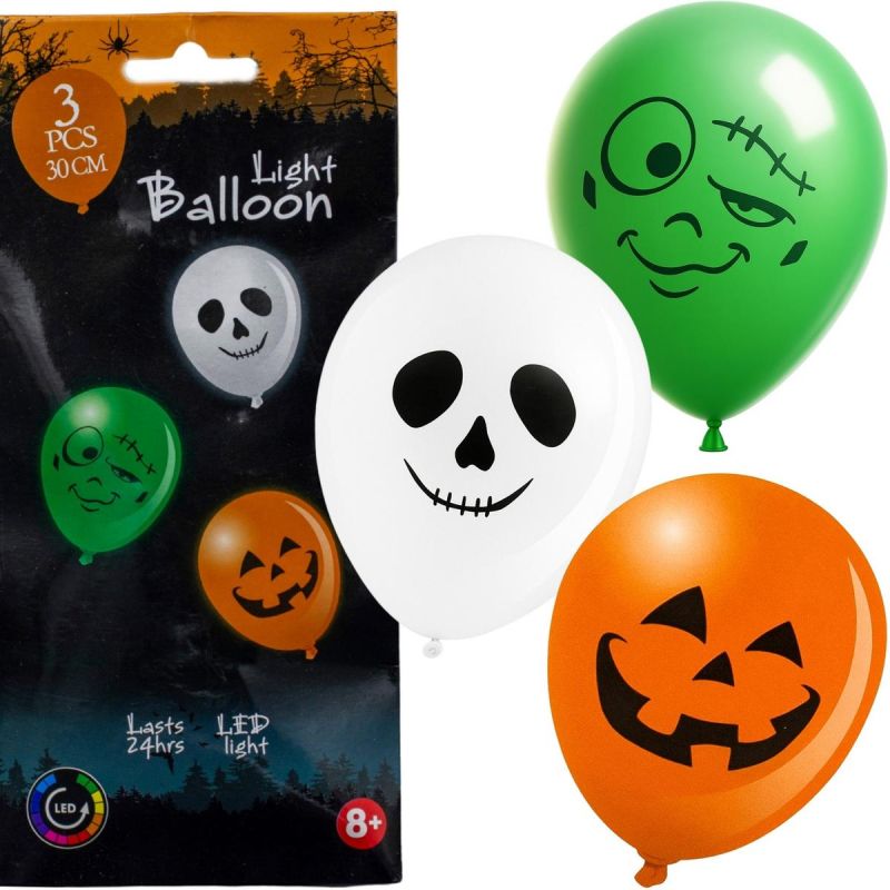 HALLOWEEN LED DECORATIVE BALLOON 3 PCS