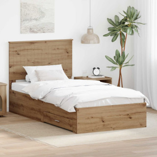 Voodi raam peaga sahtliga Käsitööpuu 100 x 200 cm Tehispuit