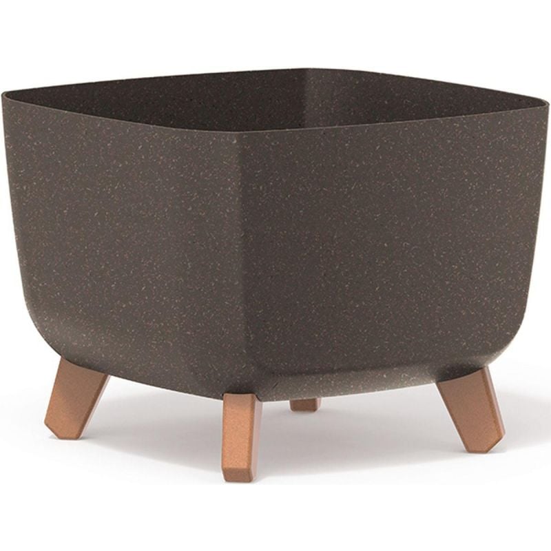 GRACIA SQUARE ECO WOOD FLOWER POT 29x29CM COFFEE