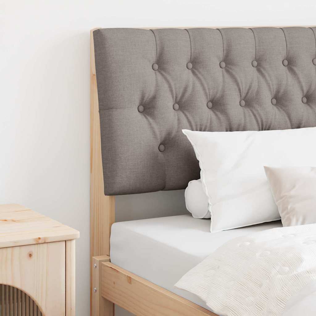 Polsterdatud voodiots Pruunikashall 100 cm Tahke mänd