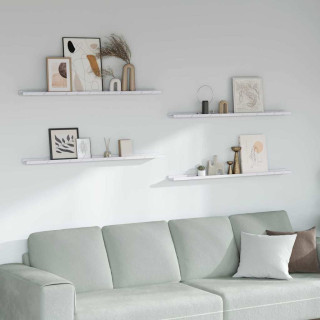 Seinariiul riiuliga 4 pcs Valge Marmor 115 x 9 x 3 cm Tehispuit