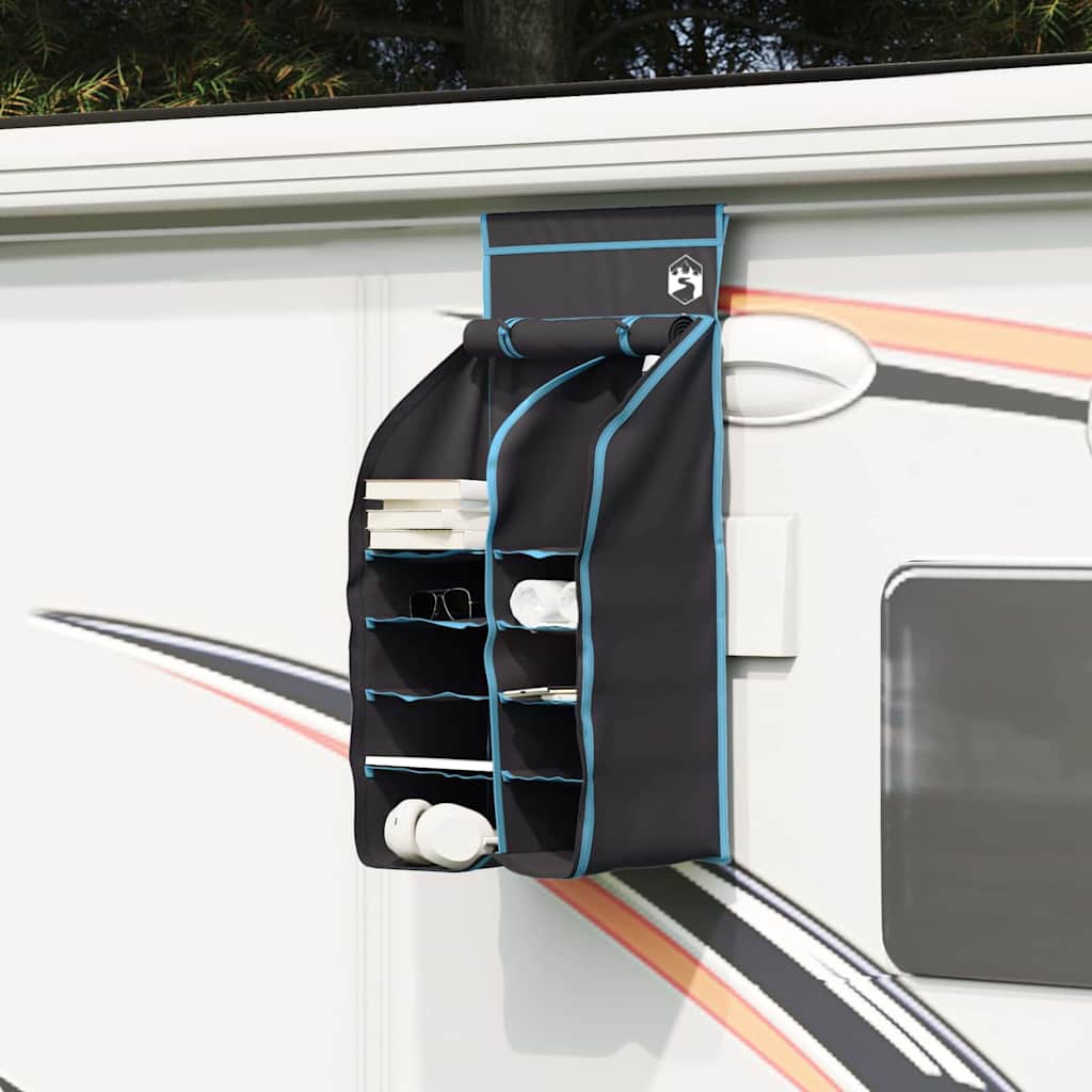 Rippuv telgi korraldaja 10 taskut Must 40,5 x 25 x 80 cm oxford