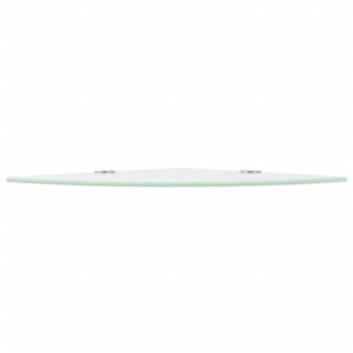 Угловая полка с хромированными держателями, стекло, белая 25 x 25 см