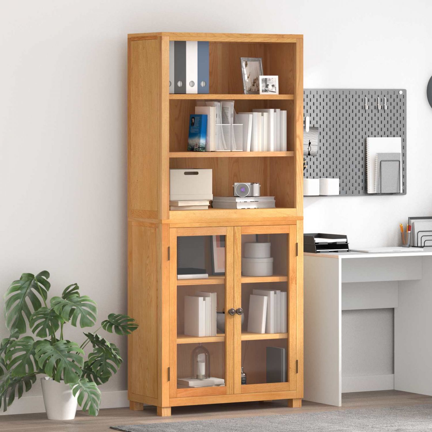 Kõrvalkappide komplekt ladustamisega uksega Pruun Tehispuit