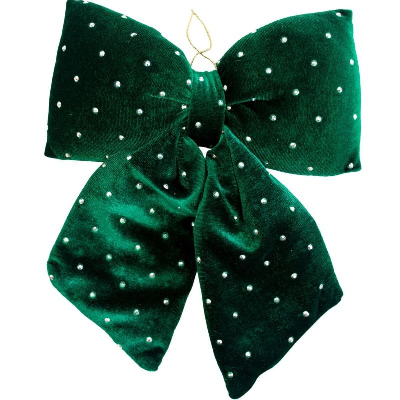 GREEN DECORATIVE BOW 20x23 CM MICA