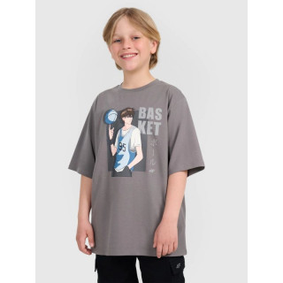 Boy's oversize T-shirt with print 4F 4FJRAW25TTSHM3062-24S