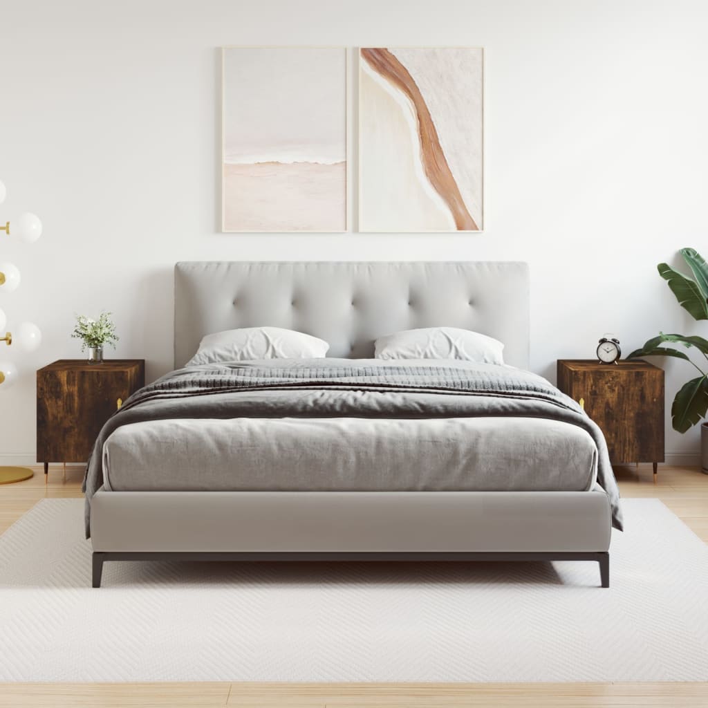 Тумбочки прикроватные 2 шт, дымчатый дуб, 40 x 40 x 50 см, искусственное дерево