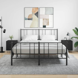 Тумбочки прикроватные 2 шт, черные, 40 x 35 x 47,5 см, искусственное дерево