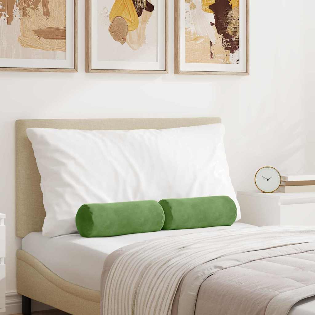 Padjad 2 pcs Hele roheline Ø 15 x 40 cm Korter kangas