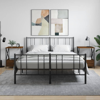 Тумбочки прикроватные 2 шт, коричневый дуб, 50x41x65 см, искусственное дерево