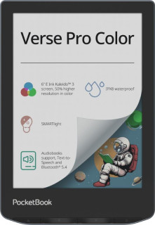 Электронная книга | POCKETBOOK | Verse Pro Color | 6 | 1072x1448 | 1xUSB-C | Wi-Fi | Bluetooth | Темно-синий | PB634K3-1-WW