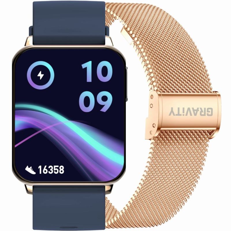 Smartwatch Gravity Rose Gold Navy Blue 2 Straps GT17-2