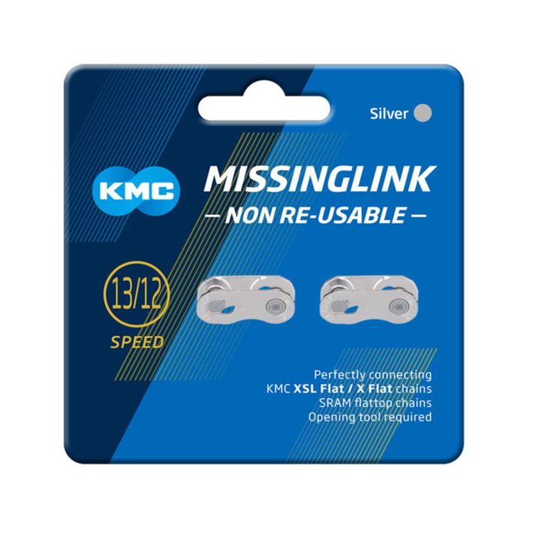 KMC FLATNR connector 2 pieces blister silver